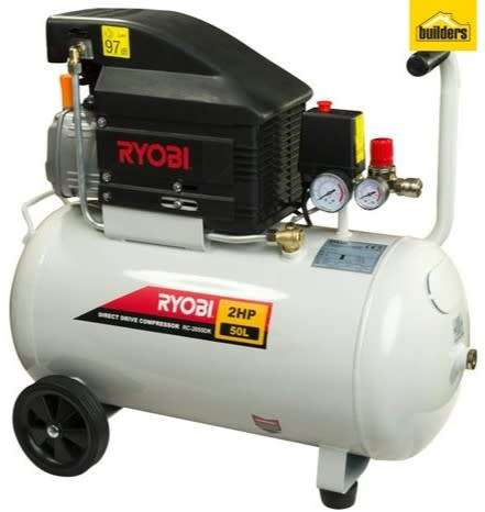 Ryobi 50L Air Compressor with Spray Gun Kit (1500W)