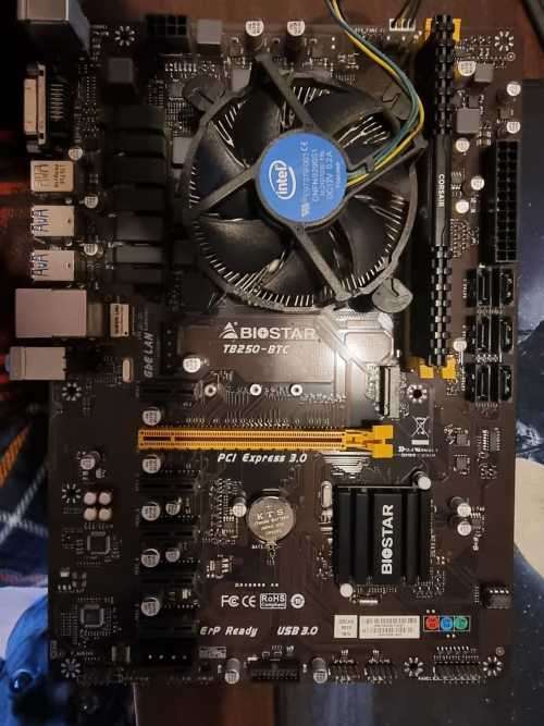 Mining Motherboard | TB250-BTC Combo with I3 7100 CPU, 8GB vengence ddr4 Ram and 250GB HP SSD drive