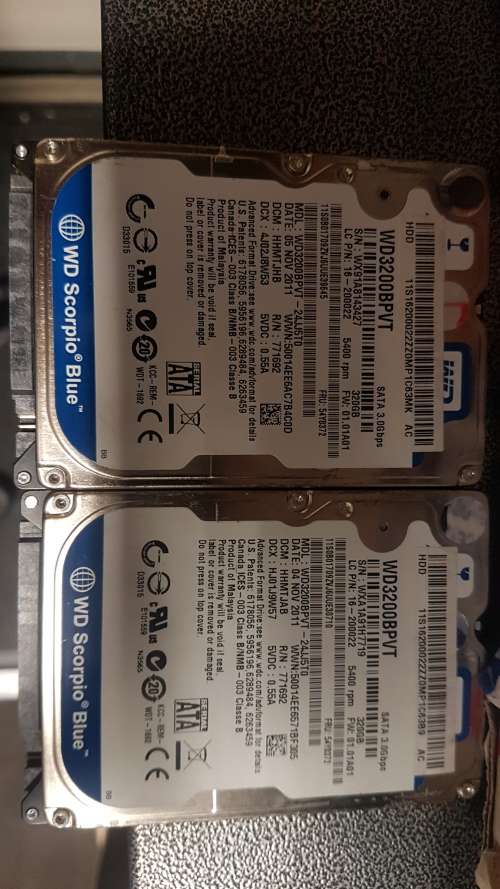x 2 WD 320gb HD
