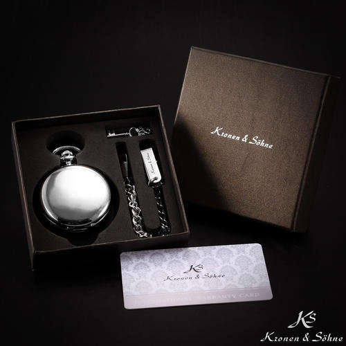 *SILVER* "Kronen & Sohne" Pocket Watch Great XMAS Gift with warrenty