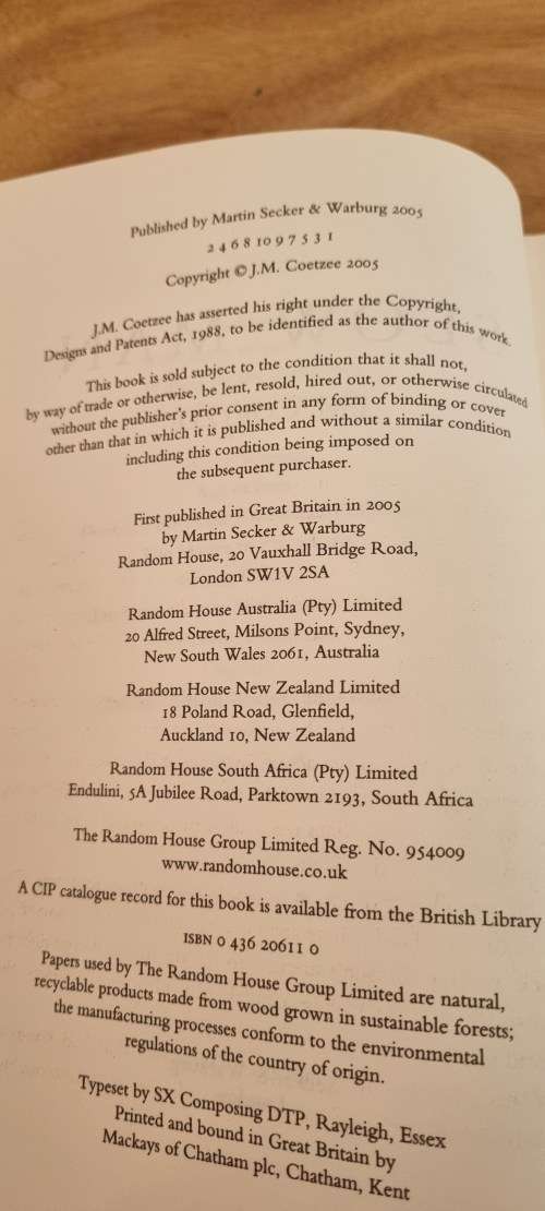 Slow man. JM Coetzee