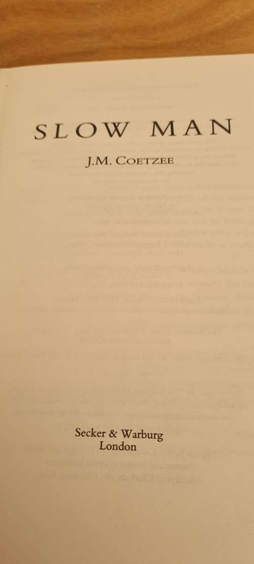 Slow man. JM Coetzee