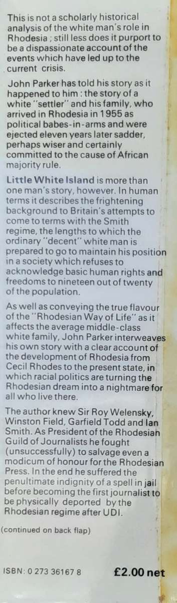 Rhodesia: Little White Island - Author: John Parker