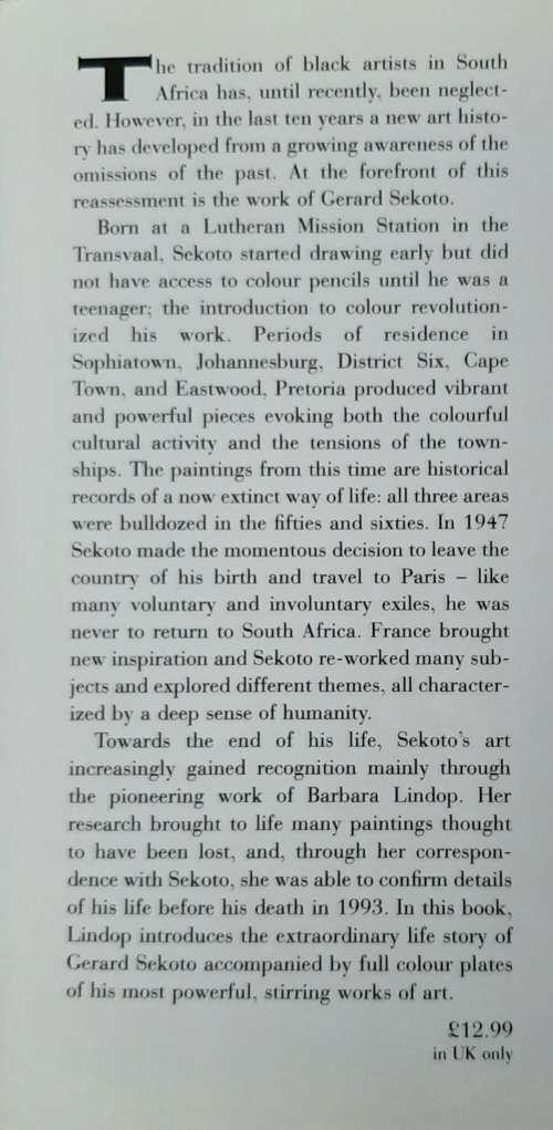 Sekoto:The Art of Gerard Sekoto - Author: Barbara Lindop