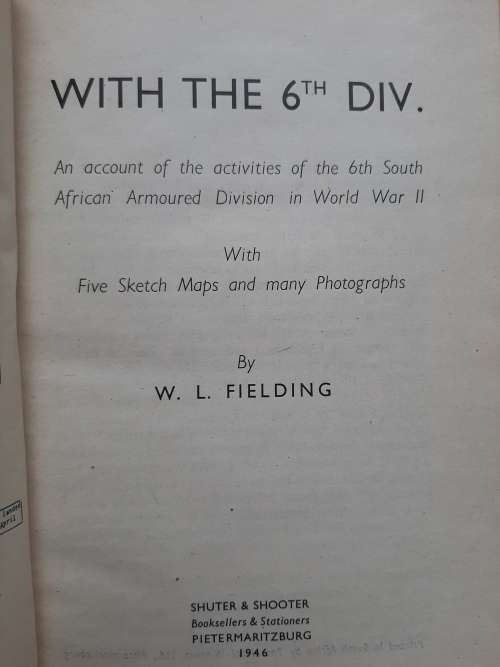With the 6th Div. - Author: W. L. Fielding