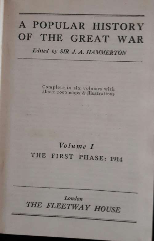 A Popular History of the Great War - Sold as a Set