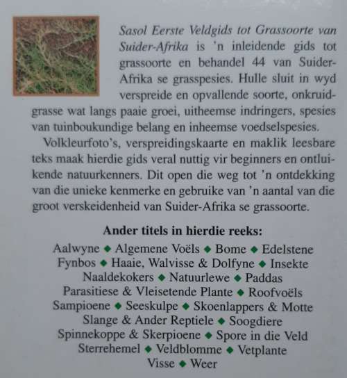 Sasol Eerste Veldgids tot Grassoorte van Suider-Afrika - Author: Gideon Smith