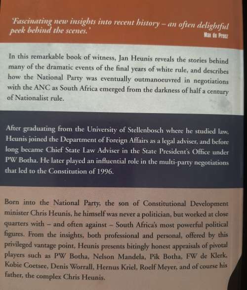 The Inner Circle: Reflections on the last days of white rule - Author: Jan Heunis