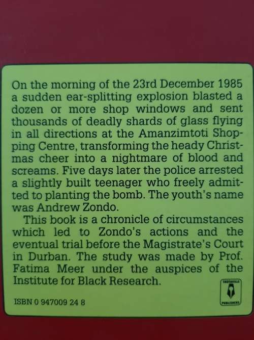 The Trial of Andrew Zondo: A Sociological Insight - Author: Fatima Meer