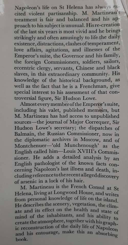 Napoleon`s St. Helena - Translated from the French, Gilbert Martineau by Frances Partridge