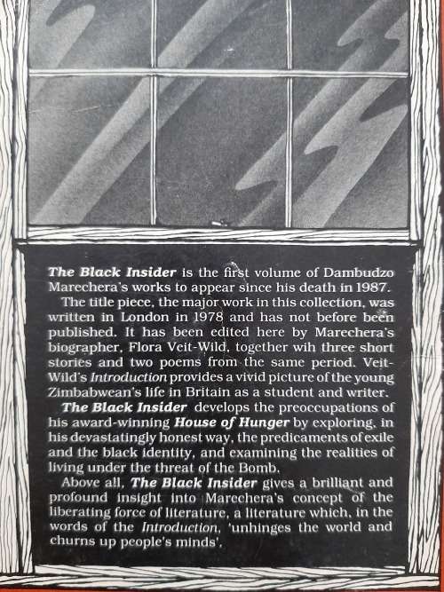 The Black Insider, Dambudzo Marechera - Compiled & Edited by Flora Veit-Wild