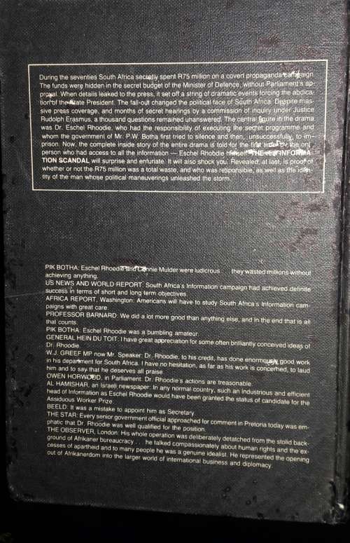 The Real Information Scandal Eschel Rhoodie