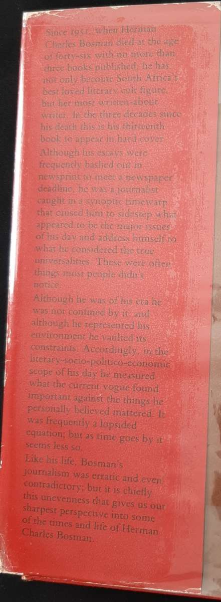 Uncollected Essays By Herman Charles Bosman Compiled by Valerie Rosenberg