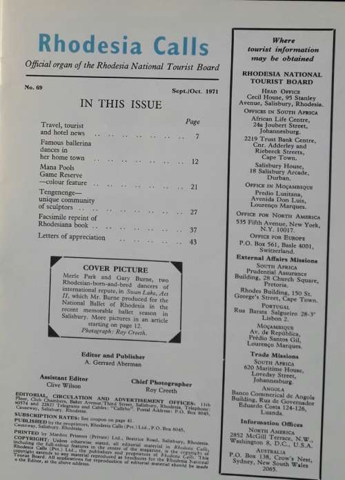 Rhodesia Calls No. 69 - Sept/Oct 1971
