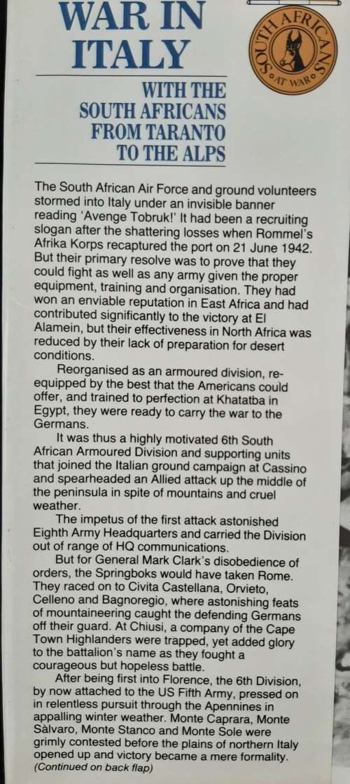 War in Italy with the South Africans from Taranto to the Alps By Jack Kros