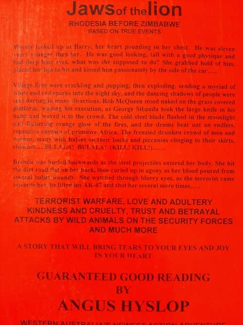 Jaws of the Lion:Based on True Events, Rhodesia before Zimbabwe By Angus Hyslop