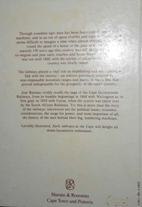 Early Railways At The Cape - Jose Burman