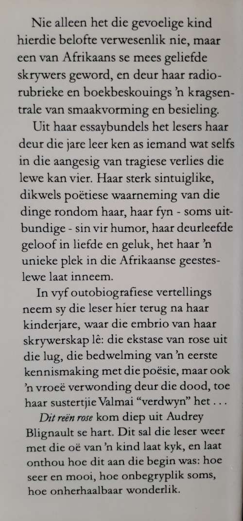 Dit Reën Rose: Beeld van n kindertyd by Audrey Blignault