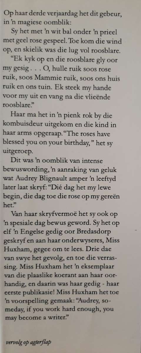 Dit Reën Rose: Beeld van n kindertyd by Audrey Blignault