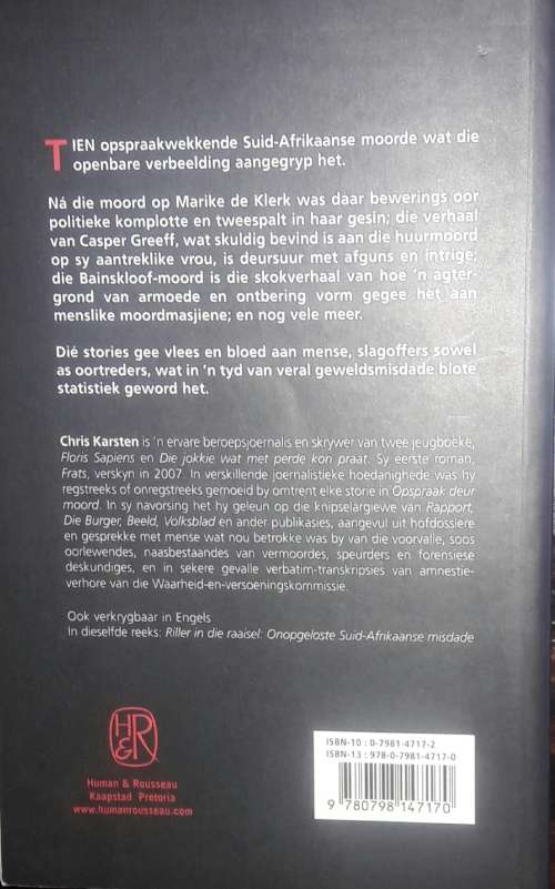 Opspraak deur Moord - Suid-Afrikaanse Skok - Chris Karsten