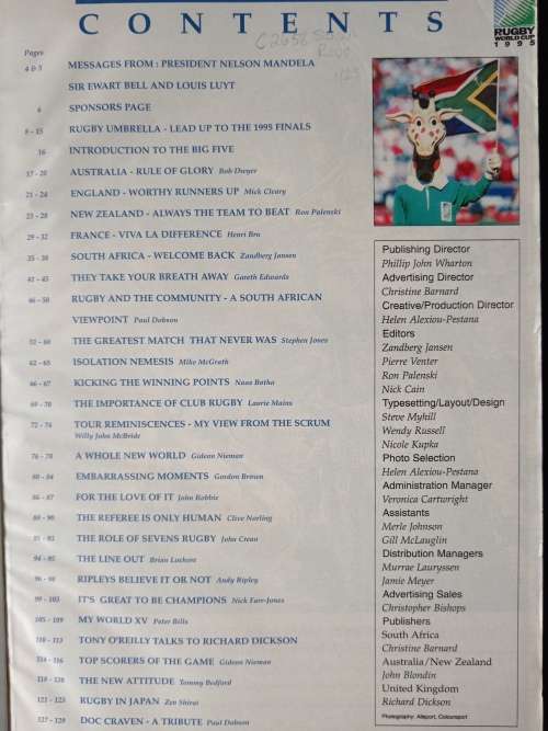 Official Souvenir Programme - Rugby World Cup 1995