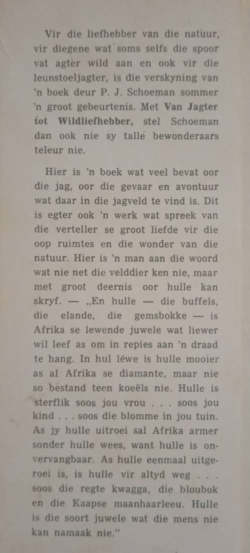 Van Jagter tot Wildliefhebber by P.J. Schoeman