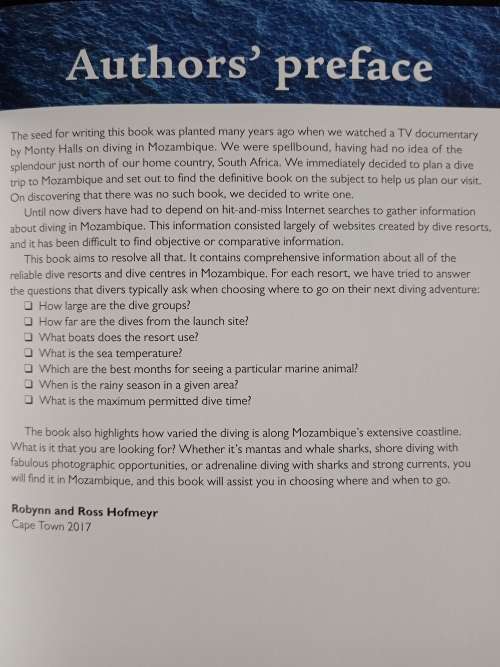 Diving in Mozambique By Robynn & Ross Hofmeyr