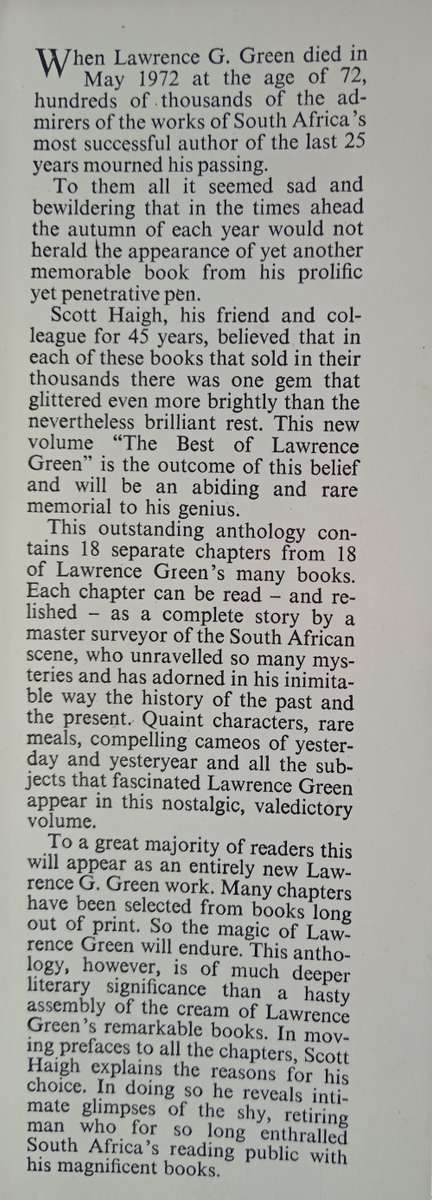 The Best of Lawrence Green - Edited by Scott Haigh