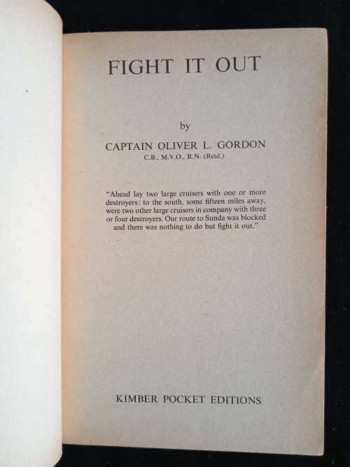 Fight it out by Captain Oliver Gordon R. Ń.