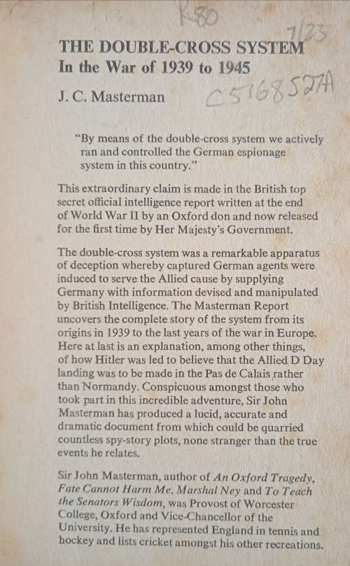 The Double-Cross System XX 1939-1945 by J. C. Masterman