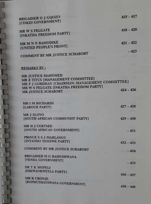 CODESA _ Second Plenary Session - Direct Transcription & Relevant Documents