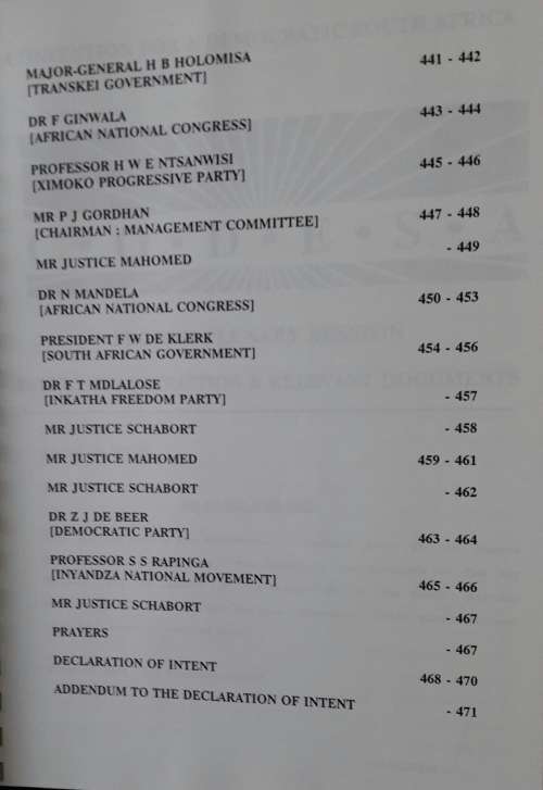 CODESA _ Second Plenary Session - Direct Transcription & Relevant Documents