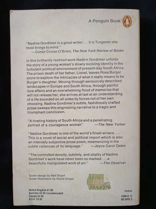 Burger`s Daughter by Nadine Gordimer