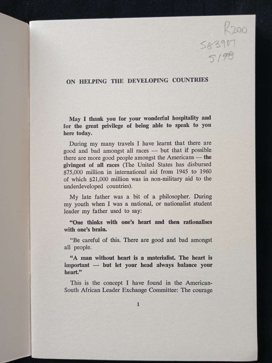 I Plead for my Country & All it`s Peoples by Anton Rupert