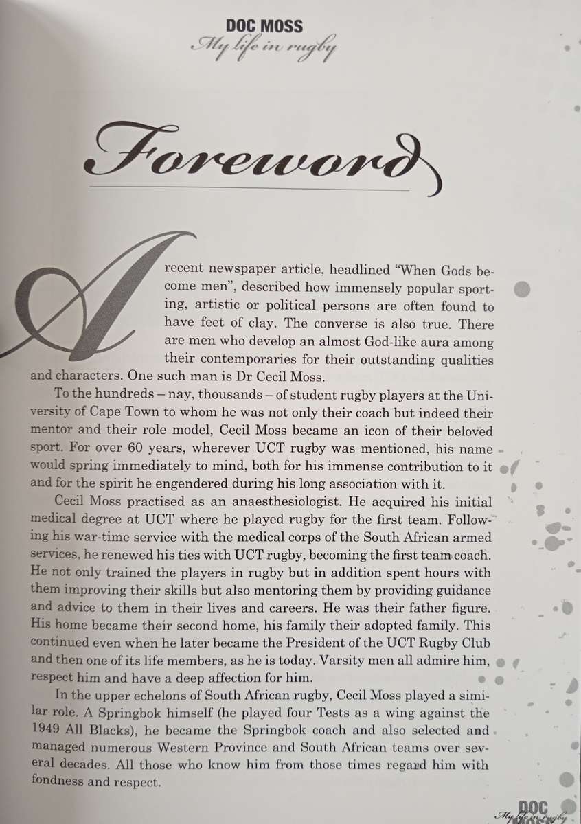 Doc Moss My Life in Rugby
