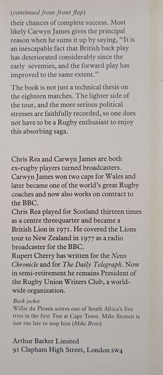 Injured Pride The Lions in South Africa by Carwyn James & Chris Rea