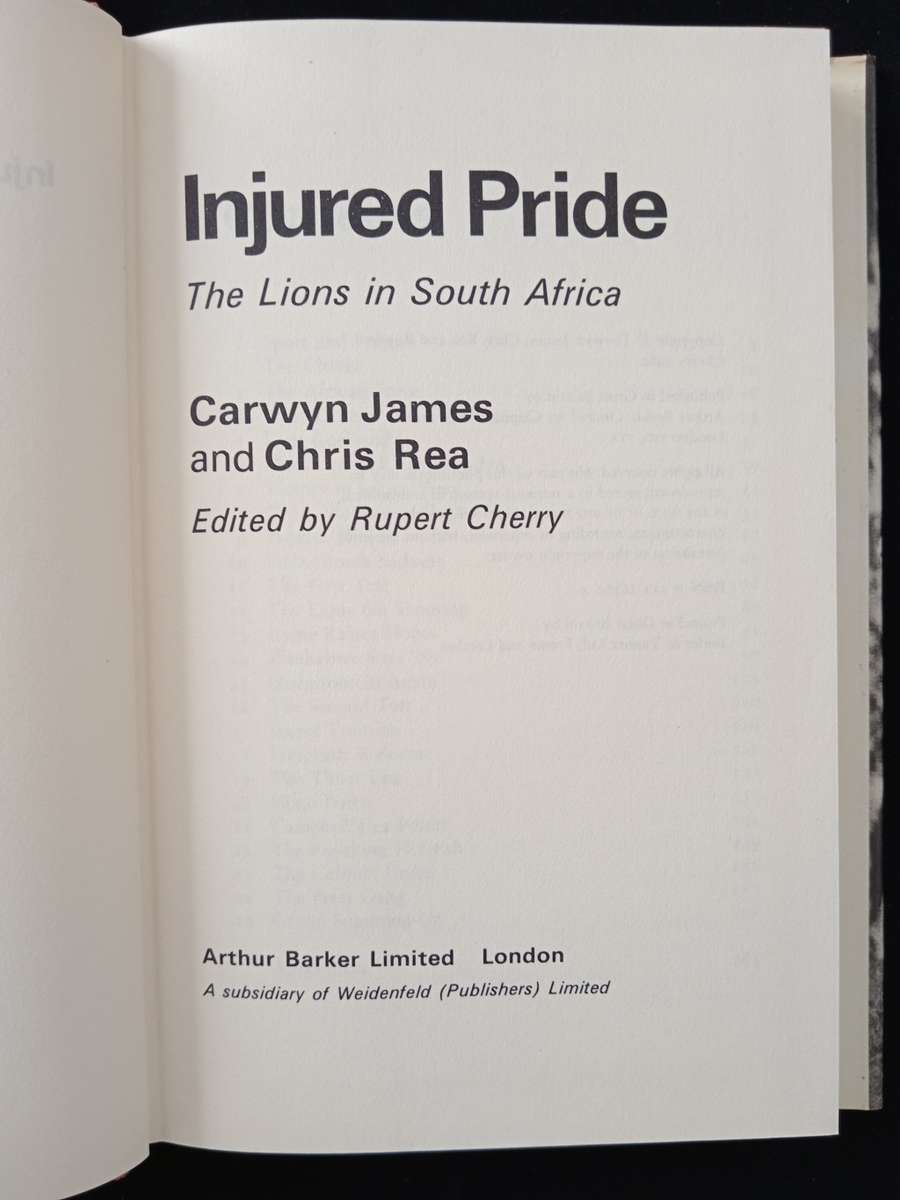 Injured Pride The Lions in South Africa by Carwyn James & Chris Rea