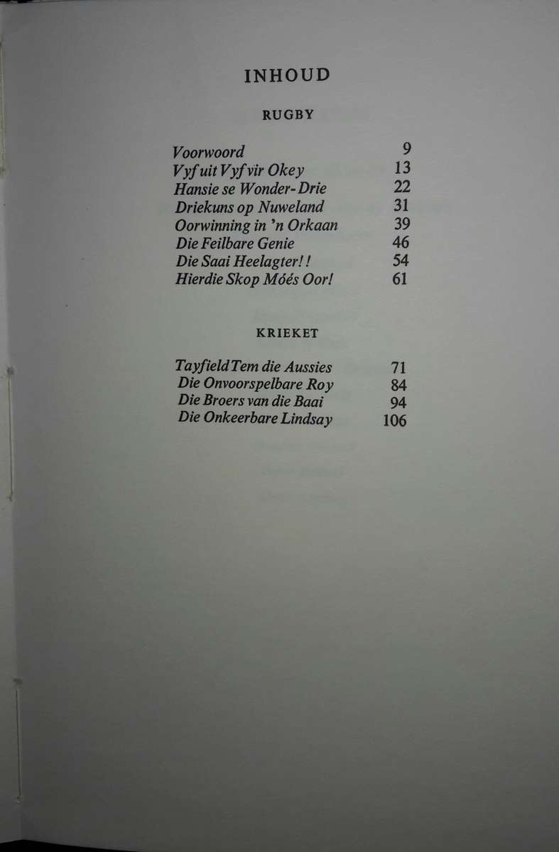 Springbok-Seges In Krieket En Ruby - Chris Greyvenstein