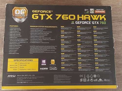 MSI HAWK Edition Twin Frozr IV N760GeForce GTX 760 2GB GDDR5 OC Edition