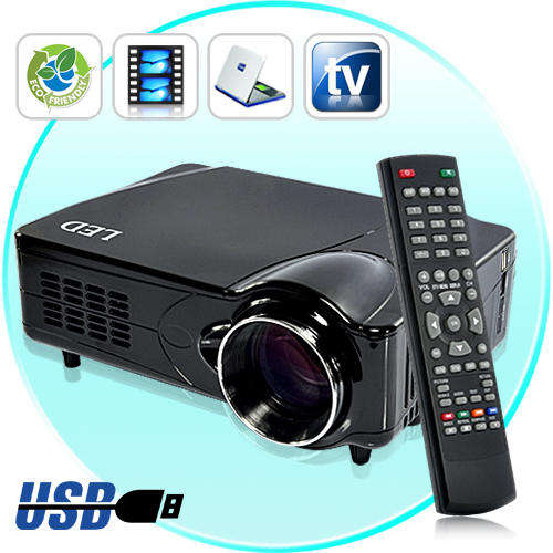 Electromann SA - MediaMax Pro - LED Multimedia Projector (DVB-T, HDMI, VGA, AV) - Black