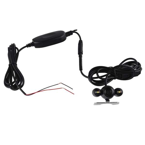 Electromann - Waterproof Wireless 2-LED Night Vision Rear View Camera for Car DVD