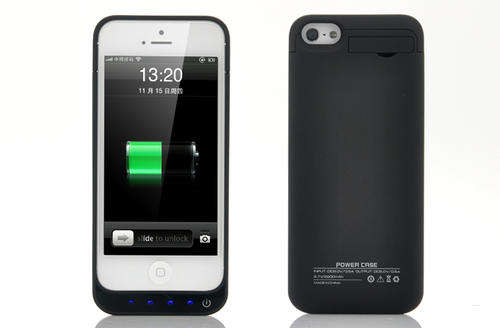 External Battery Case for iPhone 5/5C/5S - 2200mAh (Black) - A295 Black