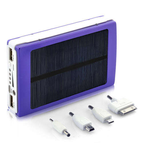 15000mAh Portable Power Bank - Solar Panel, 2x USB Ports, Multiple Phone Adapting Tips - S73