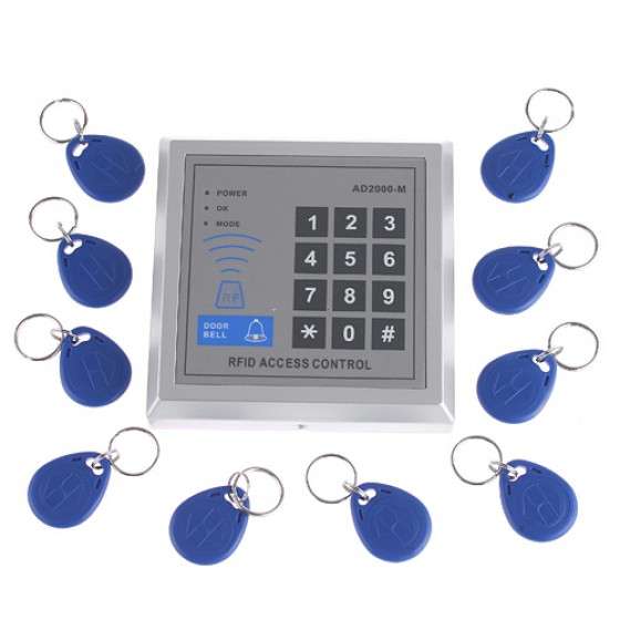 RFID Proximity Entry Door Lock Access Control System + 10 Key Fobs - ELTT-H4362