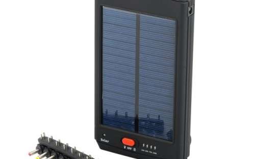 2-in-1 Solar Charger + Torch Flashlight - 11200mAh, 4 x Phone Connectors, 8 x Laptop Connectors, 2 W