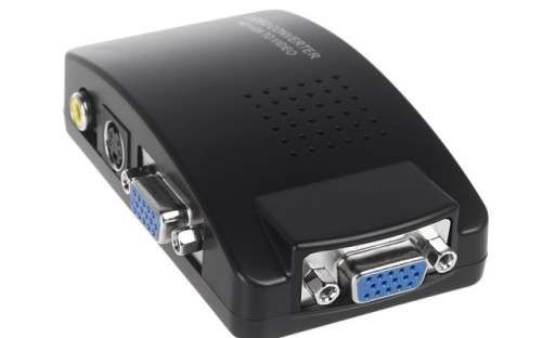 HD VGA to AV Converter RCA S-video Signal Adapter Switch Box PC to TV 2560*1600