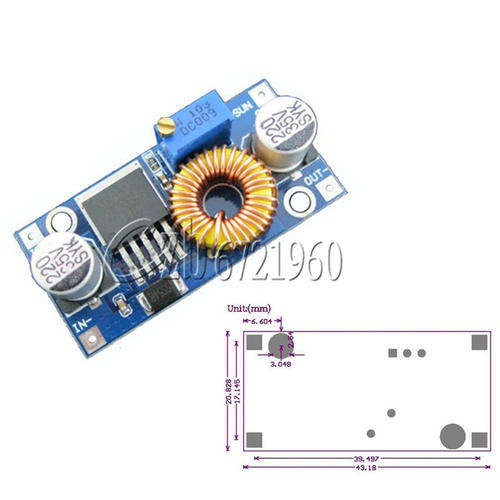 5PCS 5A DC-DC Step Down Adjustable Power Supply Module LED Lithium Charger board
