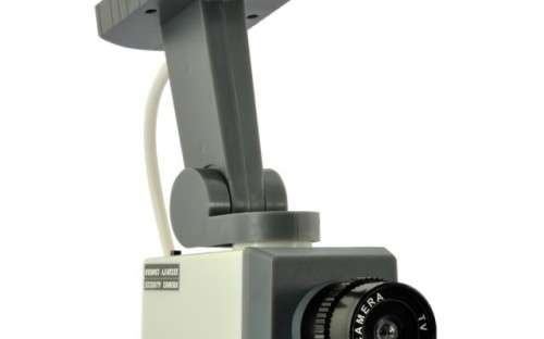 Dummy Security Camera - Real Looking, Motion Detector, Activation Light, Battery Operated, Panning