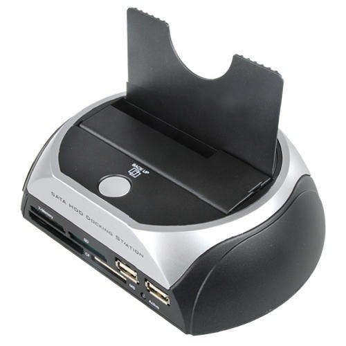SATA Hard Drive Docking Station + Multi-Format Card Reader