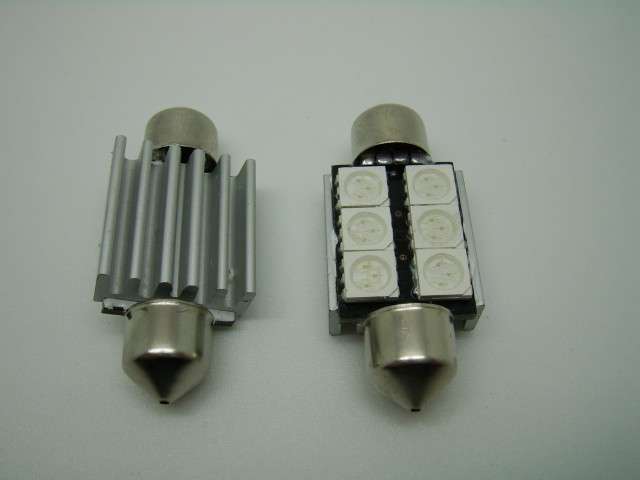 DC 12V 10 x 36mm 6SMD Festoon 5050 LED Blue Car Light Bulbs "Canbus"